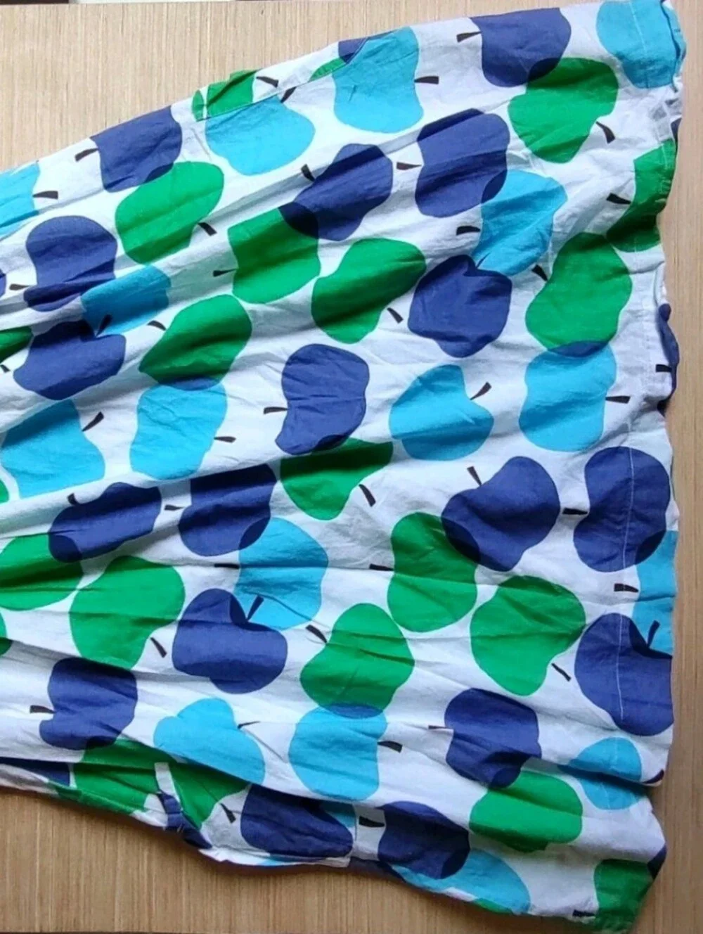Mini Boden Girls Dress White Blue Green Ruffle Straps Apple Zip Pockets 13 14 Y